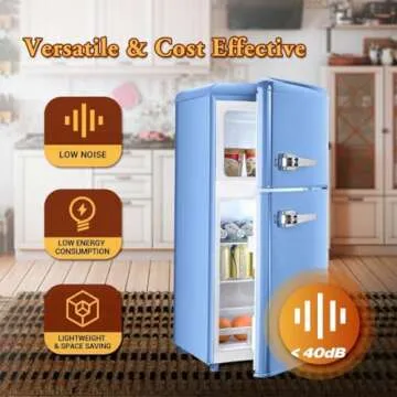 Retro Mini Refrigerator - 4 Cu. Ft. Stylish Compact Cooling