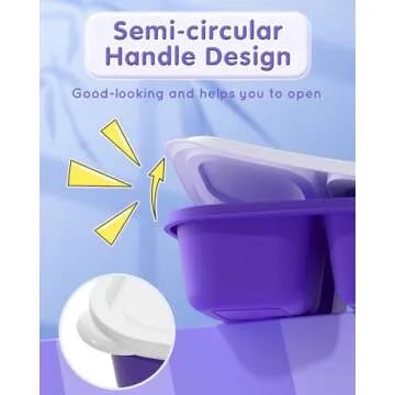 5 Pcs Bento Snack Containers, Reusable 4 Compartment Divided Food Storage Containers, Divided Lunchable Container for School, Work and Travel (5 Color)