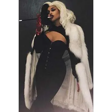 RomanticDesign Women's Long Lapel Faux fur Jacket Shaggy Coat Warm Outerwear Cardigan White US 14