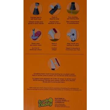 Scrub Daddy Dish Daddy Soap Dispensing Dish Wand Sponge, Combo Pack