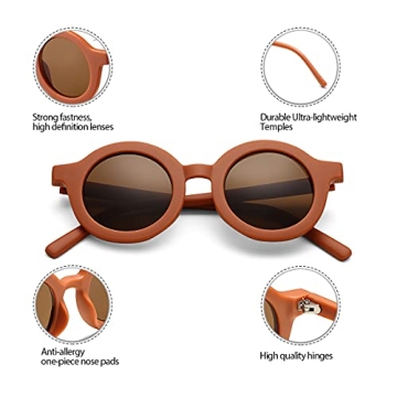 Bouryo Kids Sunglasses UV400 Protection Flexible Frame