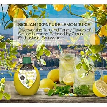 Tuscanini 100% Sicilian Lemon Juice, Not from Concentrate, 6.7oz Lemon Shaped Convenient Squeeze Bot...