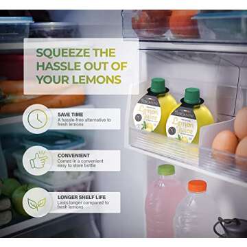 Tuscanini 100% Sicilian Lemon Juice, Not from Concentrate, 6.7oz Lemon Shaped Convenient Squeeze Bottle | No Water Added | Product of Italy | Certified Kosher (Including Passover)