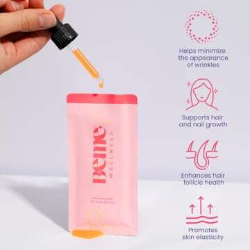 BeMe Liquid Collagen Drink, Be Radiant (Peach) - Liquid Collagen for Women & Men - Drinkable Supplement with Collagen Peptides, Biotin, & Vitamin C Supports Hair, Nail, & Skin Health - 30 Sachets