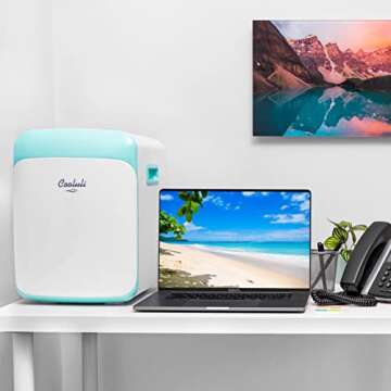 Cooluli 15L Mini Fridge for Bedroom - Car, Office Desk & College Dorm Room - 12V Portable Cooler & W...