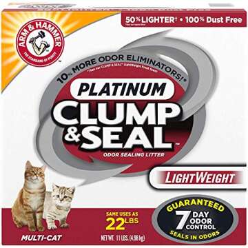 ARM & HAMMER Clump & Seal Platinum Lightweight Cat Litter, Multi-Cat, 11Lbs.