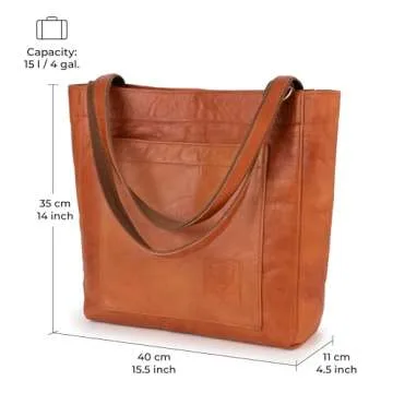 Stylish BERLINER BAGS Seville Genuine Leather Tote