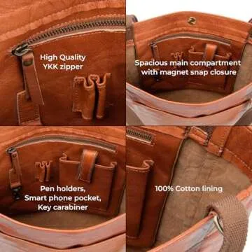 Stylish BERLINER BAGS Seville Genuine Leather Tote