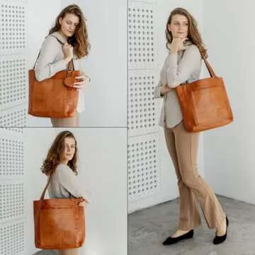 Stylish BERLINER BAGS Seville Genuine Leather Tote