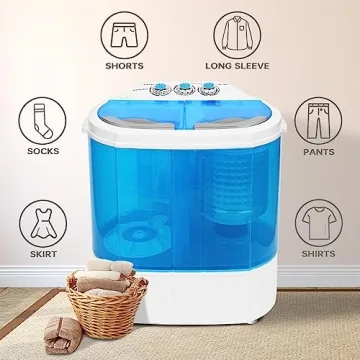 Portable Mini Washer 13lbs Twin Tub for Easy Laundry