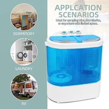 Portable Mini Washer 13lbs Twin Tub for Easy Laundry
