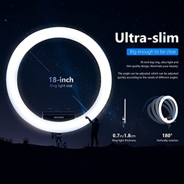 Neewer Ring Light Set Improved Version Slim Dimmable LED 18 Inch