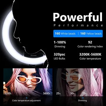 Neewer Ring Light Set Improved Version Slim Dimmable LED 18 Inch