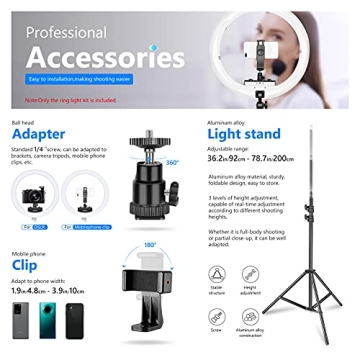 Neewer Ring Light Set Improved Version Slim Dimmable LED 18 Inch