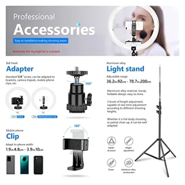 Neewer Ring Light Set Improved Version Slim Dimmable LED 18 Inch