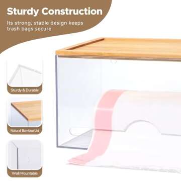 Versatile JYPS Trash Bag Holder with Bamboo Lid