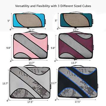 BAGAIL 6 Set Packing Cubes,Travel Luggage Packing Organizers(6Set Multicolored)