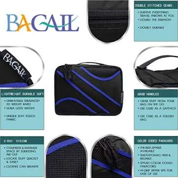 BAGAIL 6 Set Packing Cubes for Effortless Travel Organization