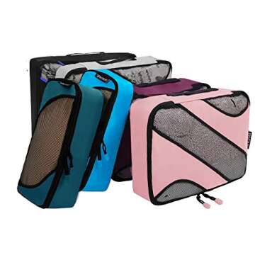 BAGAIL 6 Set Packing Cubes,Travel Luggage Packing Organizers(6Set Multicolored)