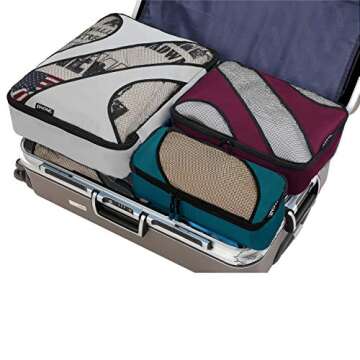 BAGAIL 6 Set Packing Cubes,Travel Luggage Packing Organizers(6Set Multicolored)