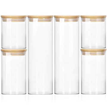 Wennyn Airtight Glass Jars for Food Storage in 6 Pack
