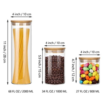 Wennyn Airtight Glass Jars for Food Storage in 6 Pack