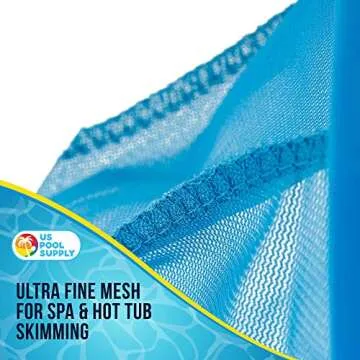 U.S. Pool Supply Professional Spa, Hot Tub, Pool Hand Leaf Skimmer Net with 12" Aluminum Pole - Deep Ultra Fine Mesh Netting Bag Basket, Clean the Finest Debris - Pond Small Kid Kiddie Inflatable Pool