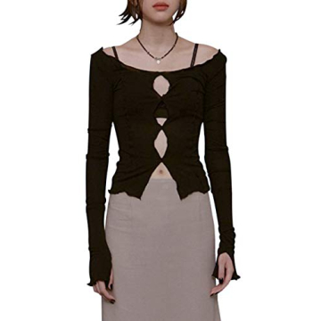 FAIMILORY Women's Patchwork E Girl Crop Top for Stylish Comfort