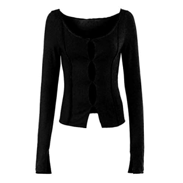 FAIMILORY Women's Patchwork E Girl Crop Top for Stylish Comfort