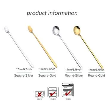 Stainless Steel Coffee Spoons – Elegant 6.7 Inch Cocktail Stirring Spoons