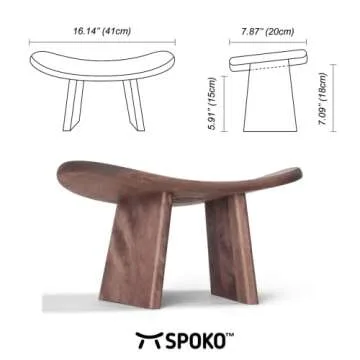 SPOKO Travel Meditation Bench - Ergonomic Wooden Kneeling Stool