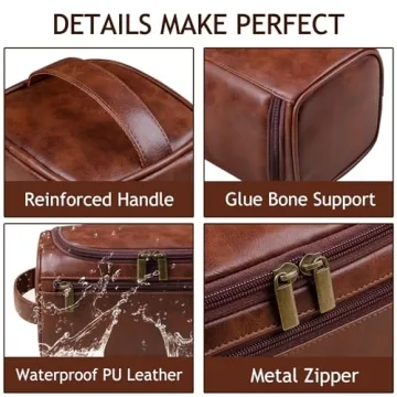 Personalized Leather Toiletry Bag for Men