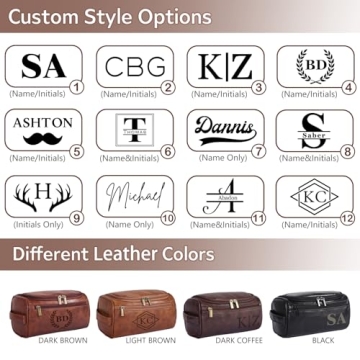 Personalized Leather Toiletry Bag for Men
