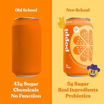 POPPI Sparkling Prebiotic Soda, Bulk 24-Pack, Strawberry Lemon & Orange, Beverages made with Apple Cider Vinegar w/Gut Health & Immunity Benefits, Low Calorie & Low Sugar Drinks, 12oz (24 Pack)