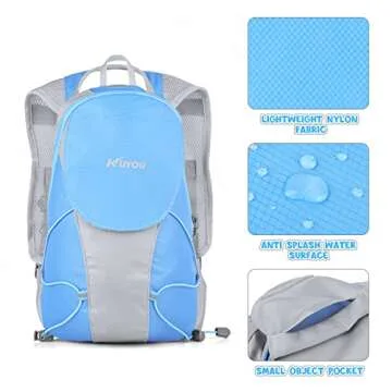 Hydration Pack for Kids Hydration Water Backpack with 1.5L Hydration Bladder Lightweight Insulated Water Pack for Festivals Raves Hiking Biking Climbing Running (Blue, One Size)