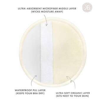 Kindred Bravely Hands Free Busty Pumping Bra (Beige, X-Large-Busty) & Organic Washable Breast Pads Bundle