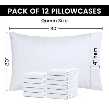 Utopia Bedding Queen Pillow Cases - Pack of 12 - Envelope Closure - Soft Brushed Microfiber Fabric - Shrinkage and Fade Resistant Pillow Covers Queen Size 20 X 30 Inches (White)