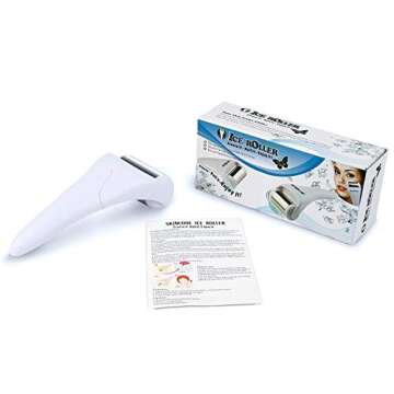 ESARORA Stainless Steel Ice Roller for Face & Eye,Puffiness,Migraine,Pain Relief and Minor Injury,Skin Care Products (White)