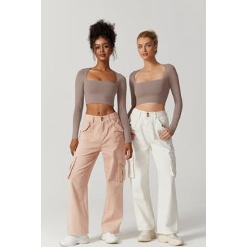 QINSEN Women's Square Neck Crop Top for Trendy Fashion