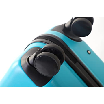 N-A AO WEI LA OW Duffel Bag for Kids Ride-On Suitcase Carry-On Luggage with Wheels (Blue, 20 Inch（suggest 1-6 years old)