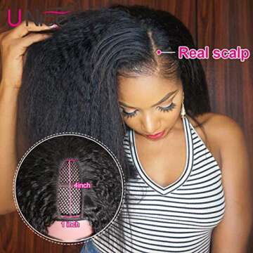 UNice Hair 10A Kinky Straight U Part Wig Human Hair for Women Brazilian Remy Human Hair Upart Wig Gl...