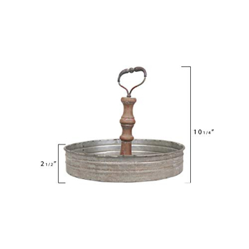Creative Co-Op Distressed Tin Tray with Handle for Home Decor