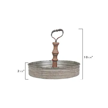 Creative Co-Op Distressed Tin Tray with Handle for Home Decor