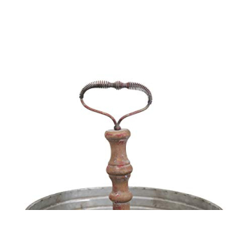 Creative Co-Op Distressed Tin Tray with Handle for Home Decor