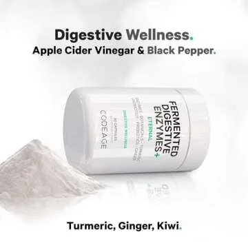 Codeage Fermented Digestive Enzymes Supplement 3-Month Supply - 14 Digestive Enzymes, Probiotics, Prebiotics, Fermented Botanicals, Plant-Based Multi Pancreatic Enzymes - 1 Capsule a Day - 90 Capsules