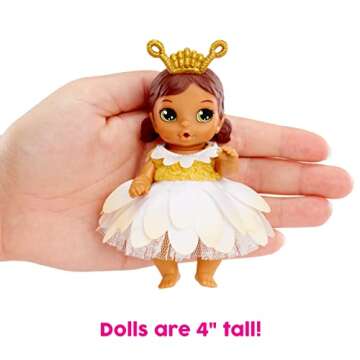 Baby Born Surprise Small Dolls Series 7 4" - Unwrap Surprise Collectible Baby Doll with 3 Water Surprises, Garden-Themed Outfit, Color Change Diaper, Mouse Carrying Pouch, Age 3+