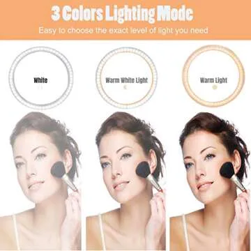 10”Ring Light CUMIZON LED Dimmable Desktop Lamp Selfie Ring Light with Tripod Stand & Cell Phone Holder for YouTube Video,Led Camera Ringlight for Live Stream,Makeup