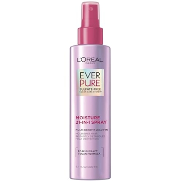 L’Oréal Paris Sulfate Free Moisture 21-in-1 Leave-In Conditioner for Dry Hair, EverPure, 6.7 fl o...