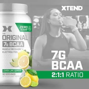 Xtend XTEND Original BCAA Powder 7g BCAA and 2.5g L-Glutamine, Sugar Free Post Workout Muscle Recove...