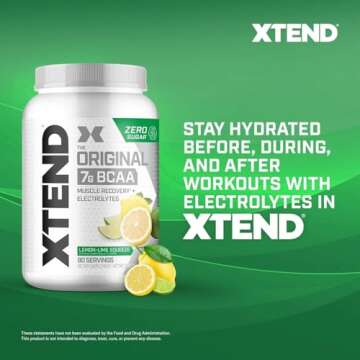Xtend XTEND Original BCAA Powder 7g BCAA and 2.5g L-Glutamine, Sugar Free Post Workout Muscle Recovery Drink with Amino Acids for Men & Women, 90 Servings